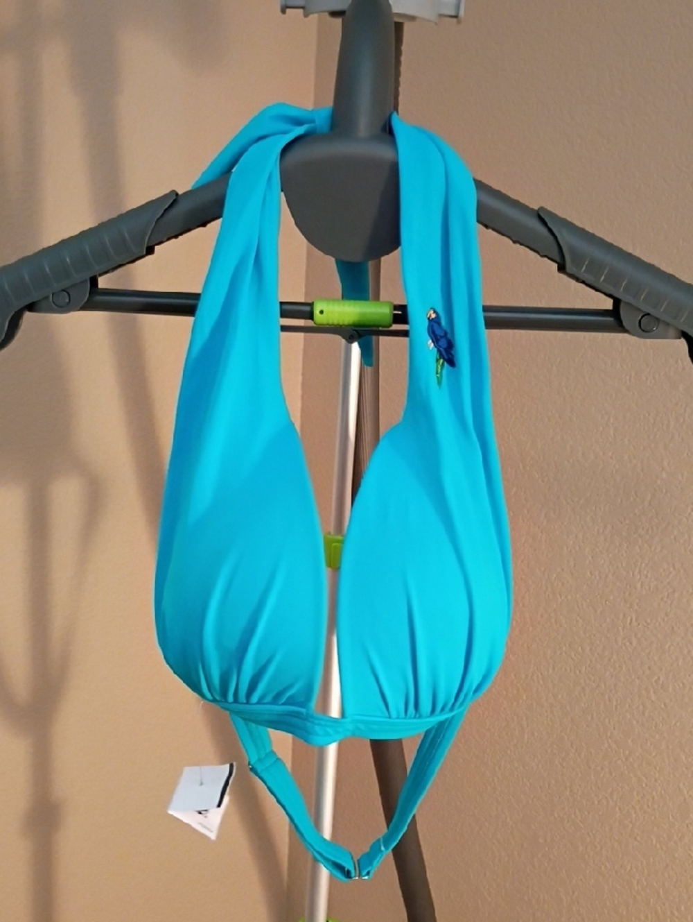 VENUS Turquoise Halter Bikini Top with Parrot Accent DD